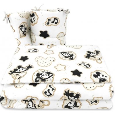 Baby Nellys Mantinel s povlečením 3-dílná sada Myška Retro bílá s potiskem 135 x 100 cm – Hledejceny.cz