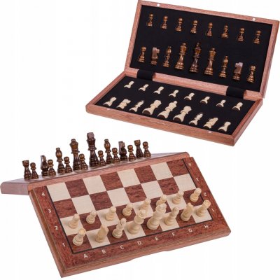 SQUARE - Velké dřevěné magnetické šachy 380 - Mahagon + 2 x extra Královna – Hledejceny.cz