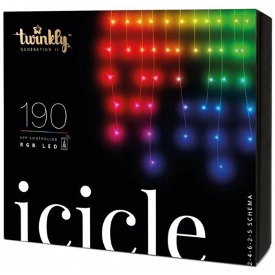 Světelný řetěz venkovní Twinkly rampouchy 190 LED RGB Bluetooth WIFI 5m – Hledejceny.cz