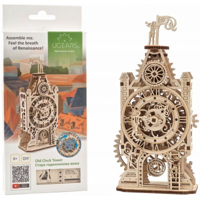 Ugears 3D mechanické puzzle Hodinová věž 44 ks – Zboží Mobilmania