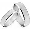 Prsteny iZlato Forever Snubní prstýnky z bílého zlata s fázovaným profilem SKOS004A