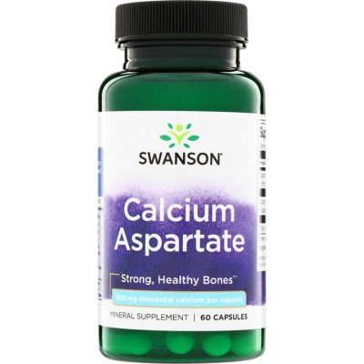 Swanson Calcium Aspartate 200 mg elementárního vápníku 60 kapslí – Hledejceny.cz