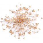 Stoklasa brož se skleněnými broušenými korálky Hand made 2 colorado topaz zlatá – Zboží Dáma