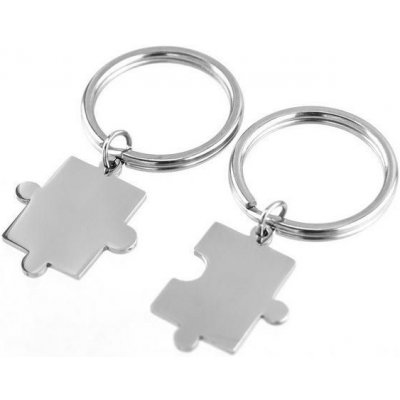 Přívěsek na klíče Šperky4U 2 ks ocelových puzzle OPT1045 – Zboží Mobilmania