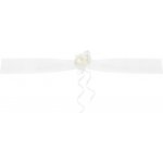 PartyDeco Šerpa na svatební auto bílá s ivory kvítky – Zboží Dáma