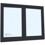 KNIPPING Plastové okno - 70 AD, 1800x1500 mm, O/OS sloupek, antracit Barva, imitace: antracit/bílá (jednostranně) – Zboží Mobilmania