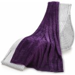 Wooline Hebká beránková deka fialová žebrovaná 150x200 – Hledejceny.cz