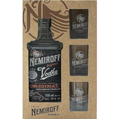 Vodka Nemiroff Original 40% 0,7 l (dárkové balení 3 panáky) – Zbozi.Blesk.cz