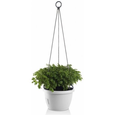 Gardenico Samozavlažovací závěsný květináč Marina bílá pr. 30 cm