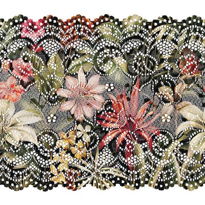 Takoy Elastická krajka 15 cm s potiskem tropical Victoria – Zboží Dáma