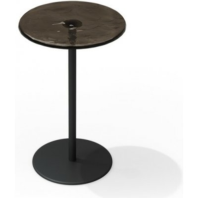 Tribu Mare kulatý 32 cm, výška nohou v balení 40 a 50 cm, rám hliník clay, deska sklo dusk – Hledejceny.cz