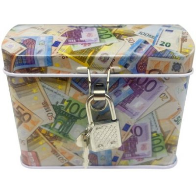 Plechová pokladnička truhla – Zbozi.Blesk.cz