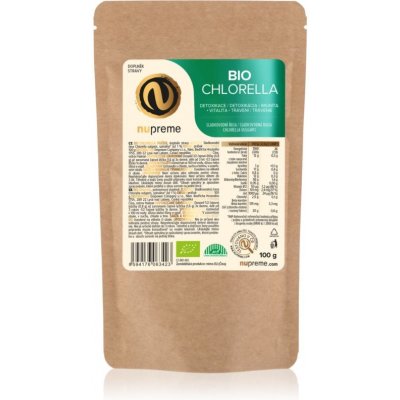 Nupreme Chlorella prášek BIO prášek v BIO kvalitě pro detoxikaci organismu a podporu imunity 100 g