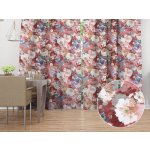 Biante Dekorační závěs PM-054 Malované květy na růžovém 145x190 cm – Hledejceny.cz