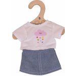 Bigjigs Toys bílé tričko s riflovou sukní pro panenku 28 cm BJD530 – Hledejceny.cz