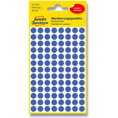 Avery Zweckform 3591 Kulaté etikety 416 ks modré – Zboží Dáma