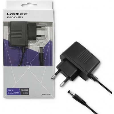 Qoltec Zásuvný napájecí zdroj 7.5W | 7.5V | 1A | 5.5*2.1 50784 – Hledejceny.cz