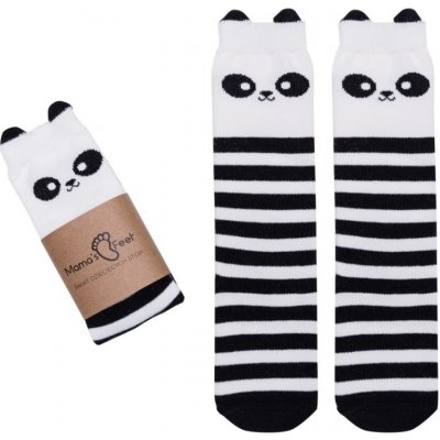 Mama's Feet Dětské podkolenky s pandou Crazy Animals Brave Panda černo-bílé – Zboží Mobilmania