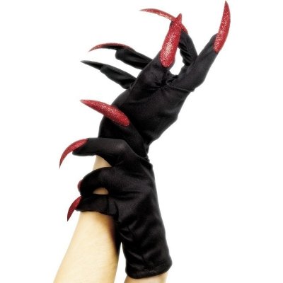 černé rukavice s červenými nehty – Zboží Mobilmania