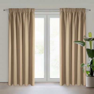 EUROFIRANY ZATEMŇOVACÍ ZÁVĚS NA PÁSCE ADLEY 135X270 CM BÉŽOVÁ – Hledejceny.cz