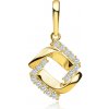 Přívěsky Šperky Eshop Zlatý přívěsek ze žlutého zlata propojené obdélníkové segmenty zirkony S5GG261.58