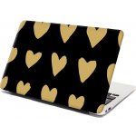 Sablio Samolepka na notebook Zlatá srdíčka - 29x20 cm – Zboží Živě