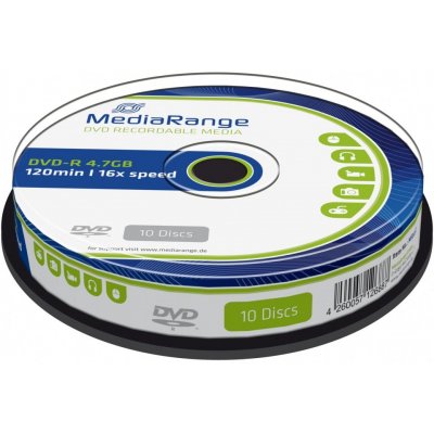 MediaRange DVD-R 4,7GB 16x, spindle, 10ks (MR452) – Zboží Mobilmania