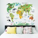 Nástěnná dětská samolepka Ambiance World Map, 73 x 95 cm – Hledejceny.cz