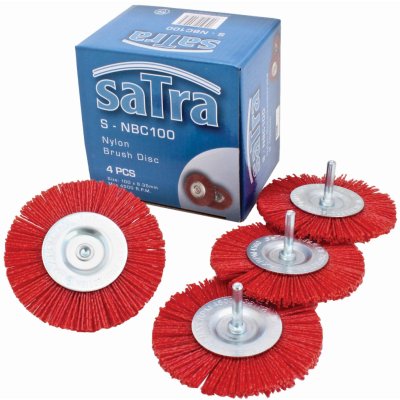 SATRA S-NBC100, Okružní nylonové kartáče na vrtačku 100 mm | průměr 100 mm, max. 4500 ot./min – Zboží Dáma