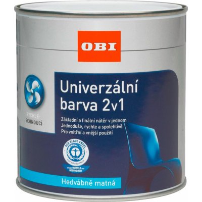 OBI 2v1 Univerzální barva 0,125 l matná čistě bílá – Sleviste.cz