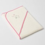 Veba LOTA osuška s kapucí jasmínová s výšivkou Králíček ušáček růžová lemovka 75x75 cm – Zboží Dáma