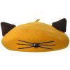Dětská čepice Žluto hnědý dětský baret alá Kočka