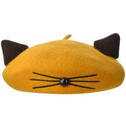 Žluto hnědý dětský baret alá Kočka
