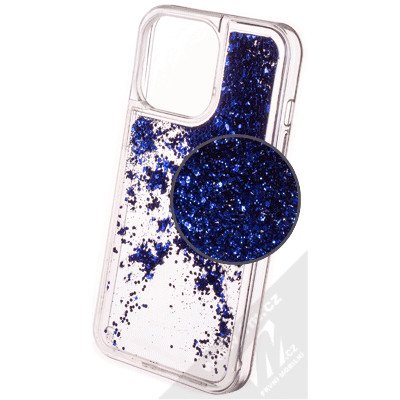 Pouzdro 1Mcz Liquid Hexagon Sparkle ochranné s přesýpacím efektem třpytek Apple iPhone 13 Pro modré – Zbozi.Blesk.cz