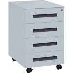 PKK 4 kontejner kovový pojízdný 4 zásuvkový bílý úchytka antracit – Zboží Dáma