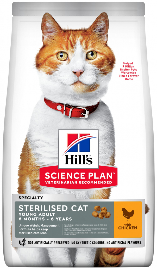 Hill's Science Plan Feline Adult Young Sterilised Cat Chicken 15 kg od 2  129 Kč - Heureka.cz