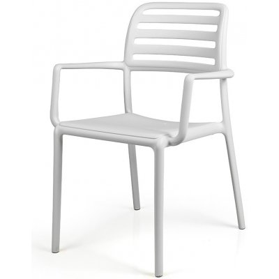 Nardi Costa s područkami Bílá plastová zahradní židle – Zboží Mobilmania