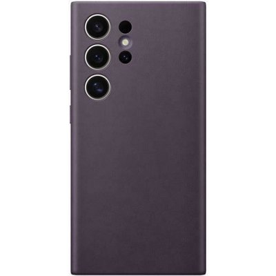 Kryt Samsung Kožený zadní z veganské kůže Tmavě fialový, Galaxy S24 Ultra (S928B) (GP-FPS928HCAVW)
