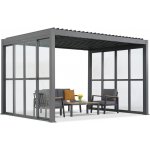 Garden Point Lagos 3x3 volně stojící terasová pergola s dveřmi na dvou stranách antracitová – Sleviste.cz