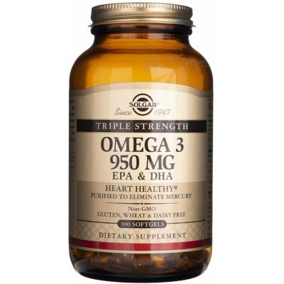 Solgar Omega 3 EPA & DHA Trojitá sila 950 mg 100 kapslí – Hledejceny.cz