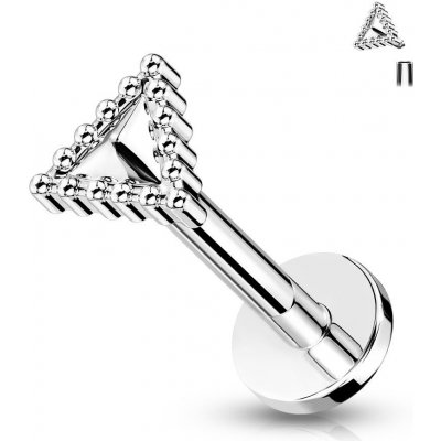 Šperky4U labreta cartilage piercing trojúhelník LB0037ST-1206 – Zboží Dáma