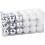 Verk 26098 Sada vánočních baněk 36 ks, průměr 3 cm, stříbrné a bílé – Zboží Dáma