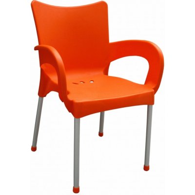 Mega Plast, plastová židle SMART (AL nohy), 83 x 57 x 54 cm, stohovatelná, oranžová – Zboží Mobilmania