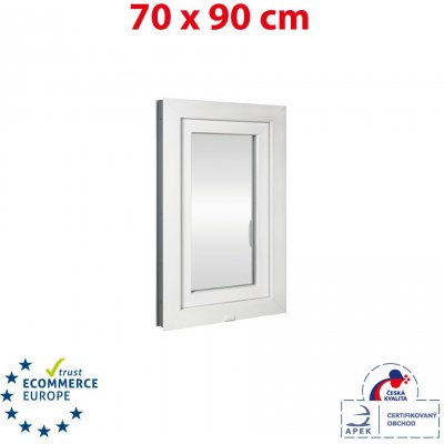 Okna Hned Plastové okno 70x90 cm bílé otevíravé i sklopné pravé – HobbyKompas.cz