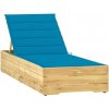Lehátko Prolenta Maison Exclusive s modrou poduškou impregnované borové dřevo