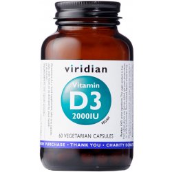 Viridian Vitamin D3 2000IU 60 kapslí