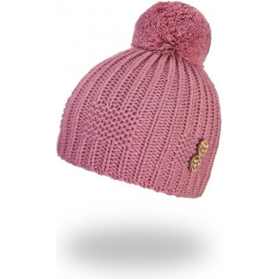 Little Angel čepice pletená bambule knoflíky Outlast starorůžová – Zboží Dáma