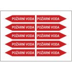 Jednosměrná šipka - Požární voda Samolepka PVC aršík potrubí velikost 0 – Zboží Dáma