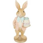 Clayre & Eef Dekorace roztomilý králíček s dortíkem 9*7*19 cm – Hledejceny.cz