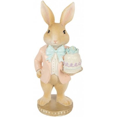 Clayre & Eef Dekorace roztomilý králíček s dortíkem 9*7*19 cm – Hledejceny.cz